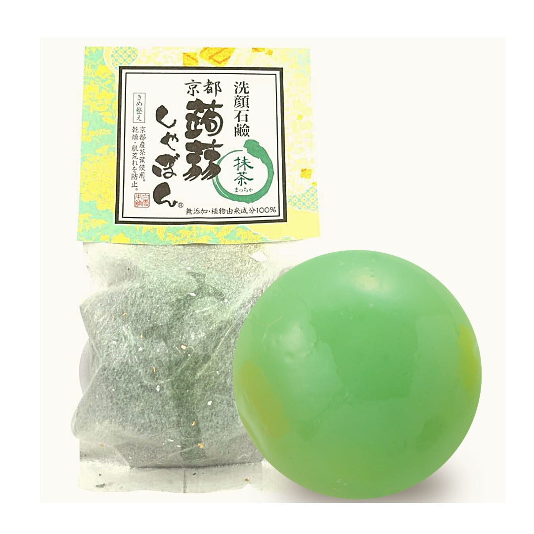 洗顔 洗顔石鹸 京都蒟蒻しゃぼん 抹茶（まっちゃ） – 蒟蒻しゃぼん