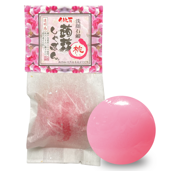 洗顔 洗顔石鹸 金比羅蒟蒻しゃぼん 桃(もも)