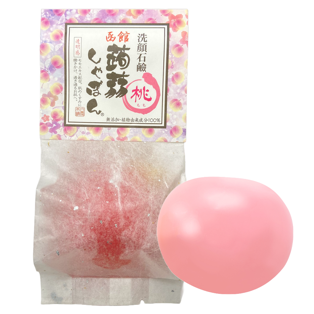洗顔 洗顔石鹸 函館蒟蒻しゃぼん 桃(もも)