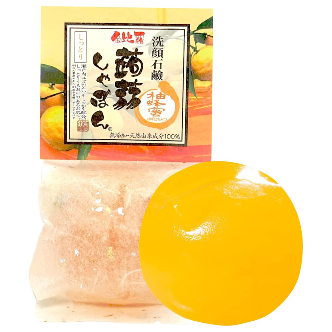 洗顔 洗顔石鹸 金比羅蒟蒻しゃぼん 柚蜂蜜(ゆずはちみつ)