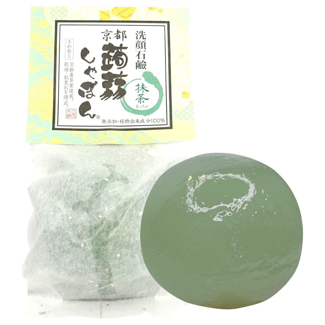 洗顔 洗顔石鹸 京都蒟蒻しゃぼん 抹茶(まっちゃ)