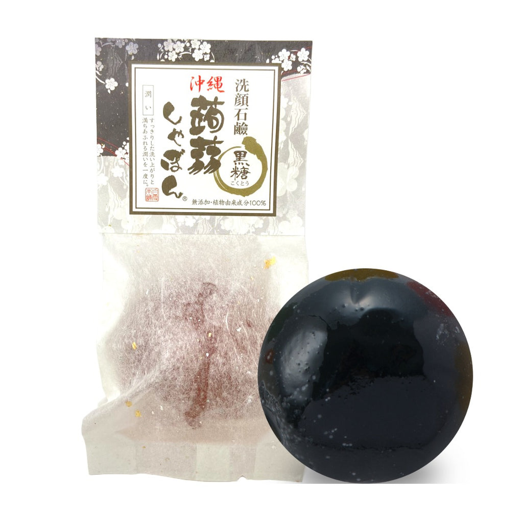 洗顔 洗顔石鹸 沖縄蒟蒻しゃぼん 黒糖（こくとう） – 蒟蒻しゃぼん